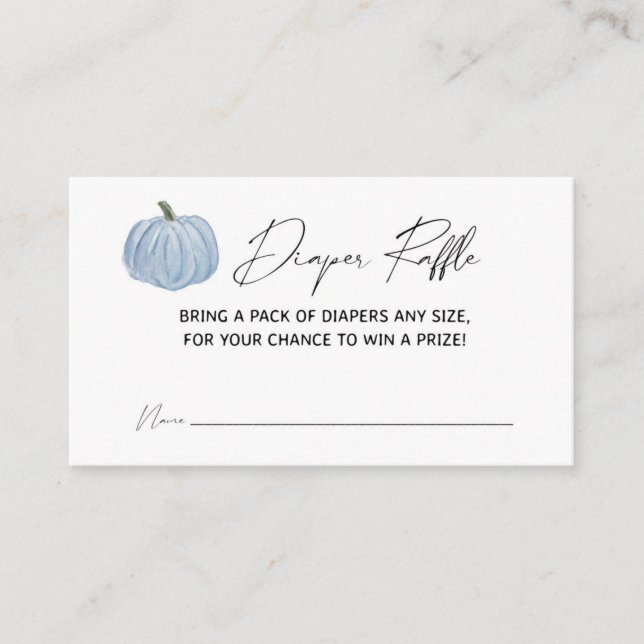 Carte D'accompagnement Barre de Baby shower Citrouille bleu (Devant)