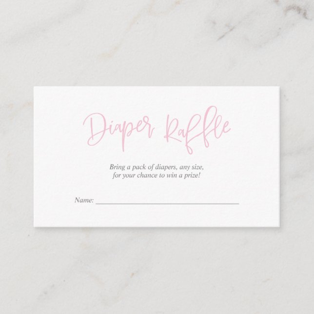 Carte D'accompagnement Barre de couches de baby shower, Script rose créat (Devant)