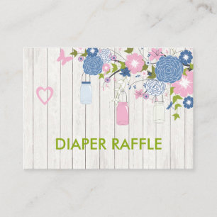 Carte D'accompagnement Barre de couches en bocal rose et bleu Mason