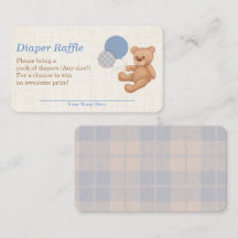 Barreau Baby shower de couche bleu Plaid Teddy Bea