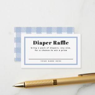 Carte D'accompagnement Barreau de Baby shower bleu pâle En vichy plat