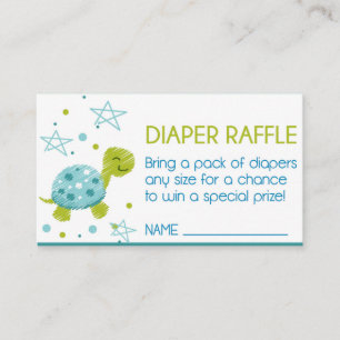 Carte D'accompagnement Barreau de Baby shower de tortue bleu étoile