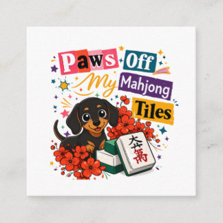 Carte D'accompagnement Bas les pattes de mes tuiles de Mahjong Dachshunds