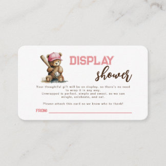 Carte D'accompagnement Baseball Teddy Bear Girl Unwaped Gift Baby Shower 