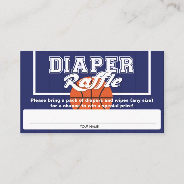 Carte D'accompagnement Basket-ball Baby shower Déchets Raffle Billets (Devant)