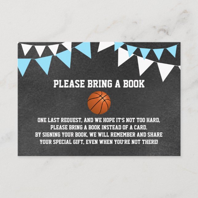 Carte D'accompagnement BASKETBALL en tableau noir Apportez un baby shower (Devant)