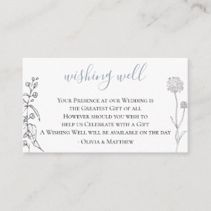 Carte D'accompagnement Bassin de vœux de mariage Prairie Bleu Poussiéreux