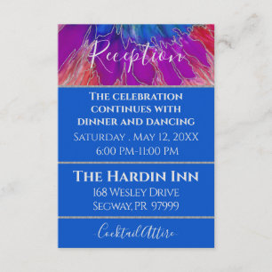 Carte D'accompagnement Bat mitzvah Bar Mitzvah Elegant Tie Dye Design Enc