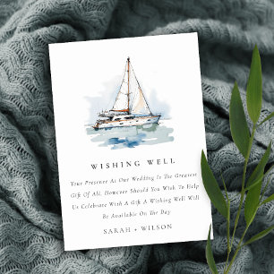 Carte D'accompagnement Bateau à voile Dusky Yacht Mariage de la mer