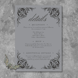 Carte D'accompagnement Batte victorienne jusqu'à la mort Mariage noir et 