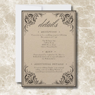 Carte D'accompagnement Batte victorienne jusqu'à la mort Mariage noir et 