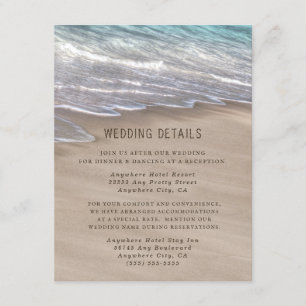 Carte D'accompagnement Beach Sand Hearts Élégant Tropical Moderne Mariage