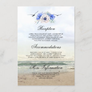 Carte D'accompagnement Beach Scenery Information du Mariage Invité