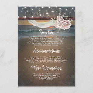 Carte D'accompagnement Beach Sunset Scenery Information du Mariage Invité