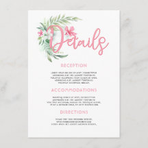 Beach Wedding Détails Information Invité