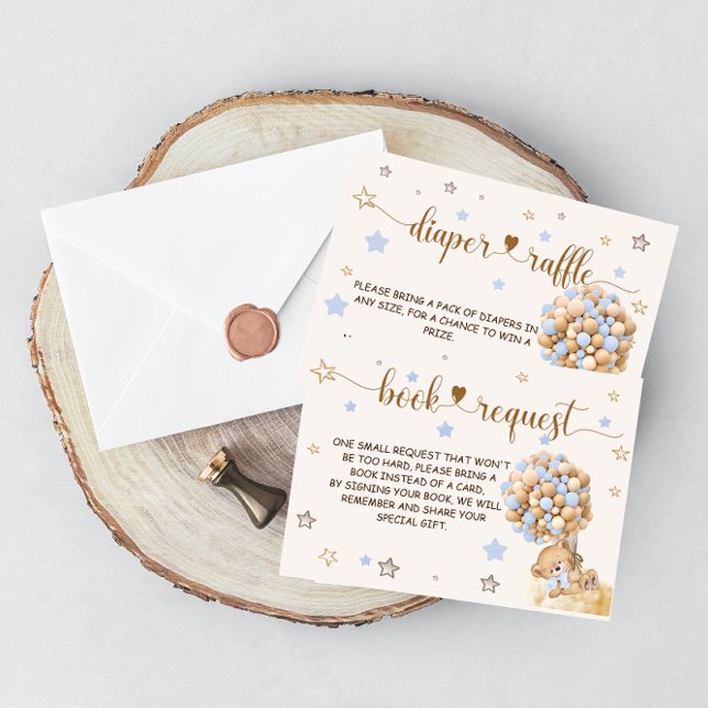 Carte D'accompagnement Bear Blue Books for Baby & Diaper Raffle (Créateur téléchargé)