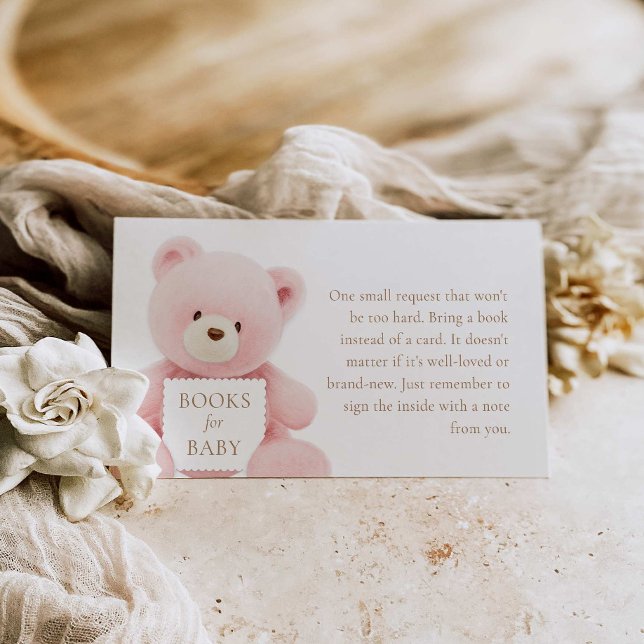 Carte D'accompagnement Bear Girl Baby shower Livres pour bébé (Créateur téléchargé)