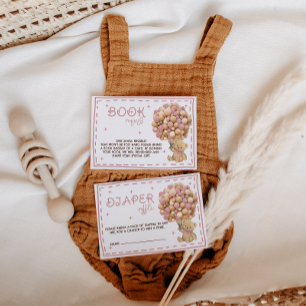 Carte D'accompagnement Bear Pink Balloons Livres pour bébé