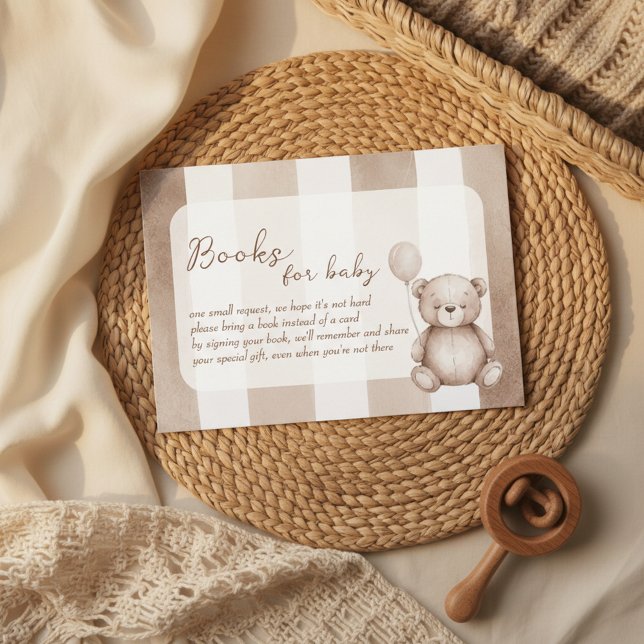 Carte D'accompagnement Bearly Wait Neutral Teddy Baby Shower (
Bearly Wait neutral teddy baby shower design with soft beige and brown tones)
