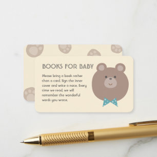 Carte D'accompagnement Beary Cute Boy Baby showers Livres Pour Bébé