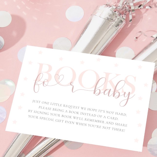 Carte D'accompagnement Beau Baby shower pastel Livres pour bébé (Créateur téléchargé)