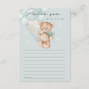 Carte D'accompagnement Beau Bleu À Ours Cute Conseil Pour Maman Baby show