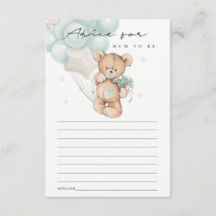 Carte D'accompagnement Beau Bleu À Ours Cute Conseil Pour Maman Baby show