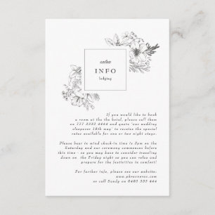 Carte D'accompagnement Beau Monogramme Floral Mariage de couronne dessiné