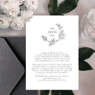 Carte D'accompagnement Beau Monogramme Floral Mariage de couronne dessiné