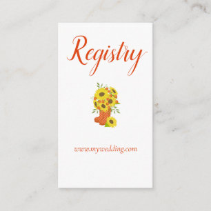 Carte D'accompagnement Beau registre des mariages de tournesol