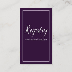 Carte D'accompagnement Beau violet et Mariage d'argent