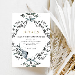 Carte D'accompagnement Beautiful Blue Foliage Mariage Détails de l'invité