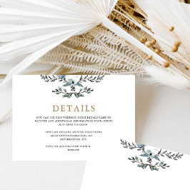 Carte D'accompagnement Beautiful Blue Foliage Mariage Détails de l'invité