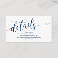 Beautiful Navy Blue, Mariage Détails du site