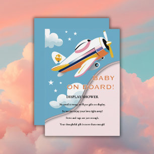 Carte D'accompagnement Bébé à bord Baby Shower d'aviation moderne en avio