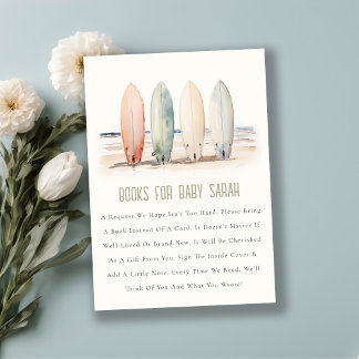 Carte D'accompagnement Bébé À Bord Surfboard Livres Pour Baby shower