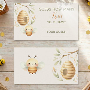 Carte D'accompagnement Bébé Abeille Devinez combien de baisers il ou elle