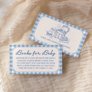 Carte D'accompagnement Bébé Bleu Q BBQ Baby Shower Livres Pour Bébé