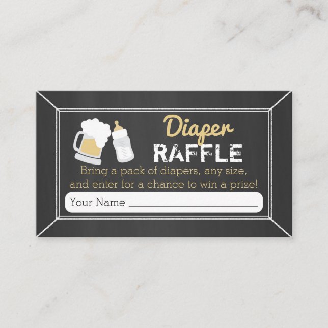 Carte D'accompagnement Bébé brasse Baby shower Déchets Raffle Billet (Devant)