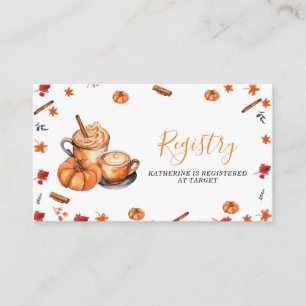 Carte D'accompagnement Bébé brasse Citrouille registre des Baby showers d