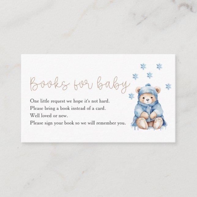 Carte D'accompagnement Bébé C'est froid Hors des livres d'ours pour bébé (Devant)