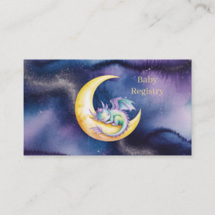 Carte D'accompagnement Bébé Dragon Doux Rêveur Sur La Lune Liste de Naiss