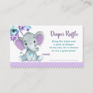 Carte D'accompagnement Bébé Elephant billet de tombola Genre Reveal