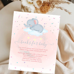 Carte D'accompagnement Bébé éléphant mignon, Nuage, Étoiles Baby Shower
