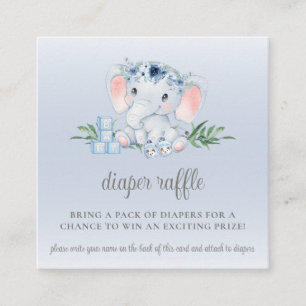 Carte D'accompagnement Bébé Eléphant mignonne Baby shower Déchets Raffle