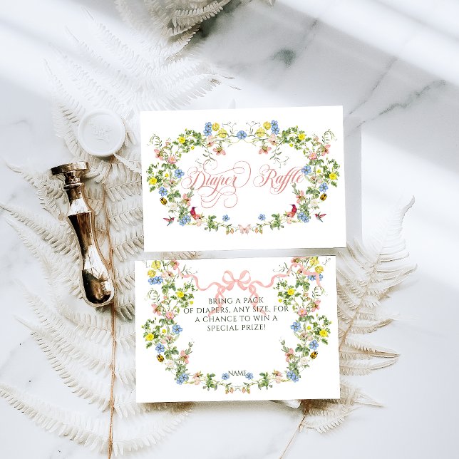 Carte D'accompagnement Bébé en Fleur Bow rose Baby shower Floral Fille (Créateur téléchargé)