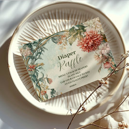 Carte D'accompagnement Bébé en fleur Fleur sauvage Floral Diapper Raffle