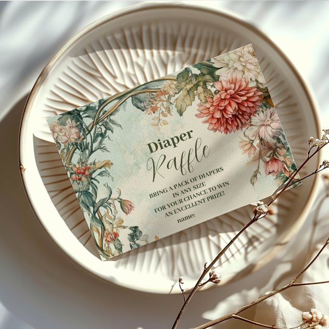 Carte D'accompagnement Bébé en fleur Fleur sauvage Floral Diapper Raffle (Créateur téléchargé)