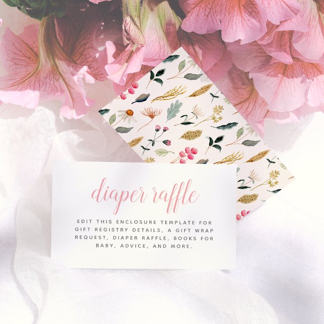 Carte D'accompagnement Bébé en Fleur Floral Fille Baby shower (Créateur téléchargé)