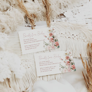 Carte D'accompagnement Bébé en Fleur Roses roses roses Florales Fille Bab